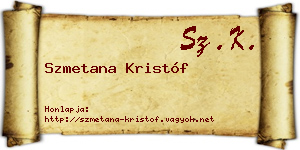 Szmetana Kristóf névjegykártya