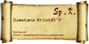 Szmetana Kristóf névjegykártya